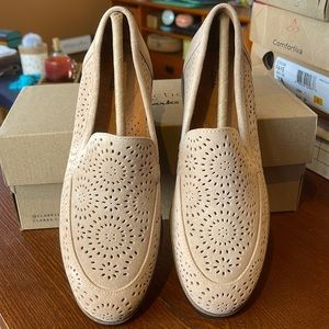 Clarks Collection Perforated Leather Suede Loafers